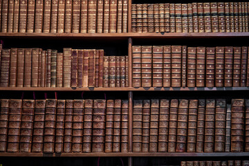 Bookshelf and old books