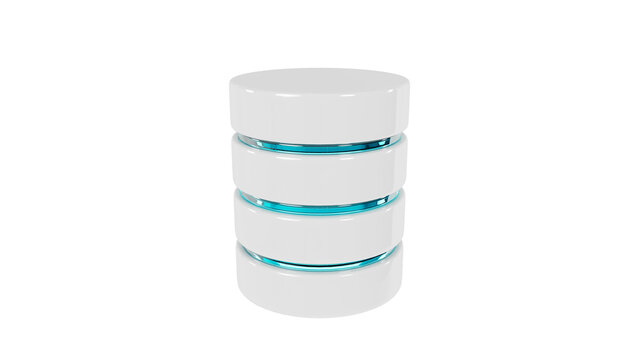 3D render of database, futuristic metal of DB of the future