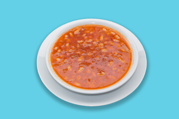 Haricot Beans Cooked in Tomato Sauce on a white bowl