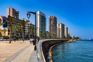 Fototapeta premium Lebanon. Beirut, capital of Lebanon. The Corniche Beirut (seaside promenade)
