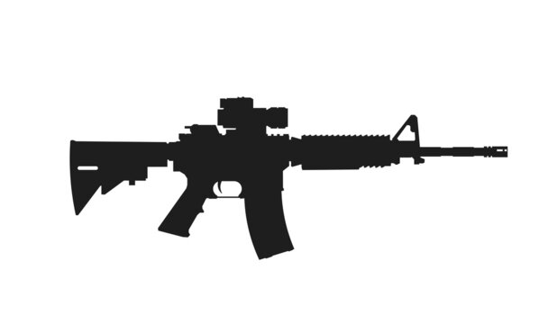 m4 carbine icon. weapon and army symbol. isolated vector image for military infographics and web design