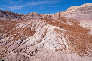 Fototapeta na wymiar Eroded Siltstone and Gravel in a Painted Desert Canyon
