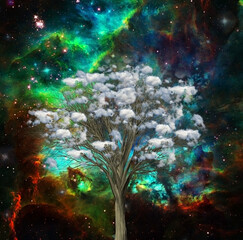 Obraz na płótnie Canvas The clouds tree
