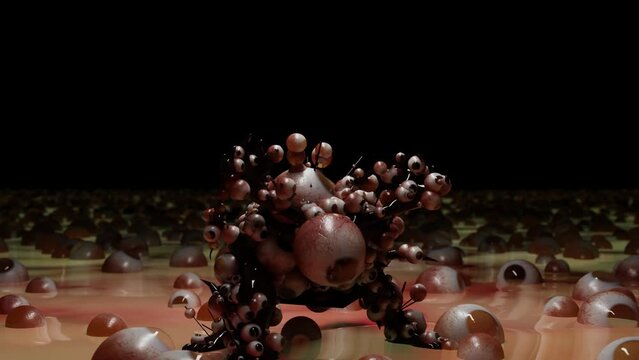 Creepy monster dance, demon dancing, House and hip hop, loop animation, Horror fantasy genre video, realistic CGI, 3d render