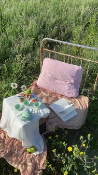 bed in the garden