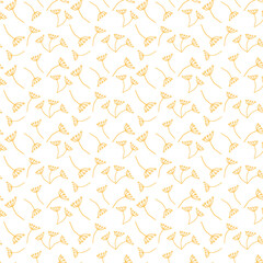 Seamless pattern of abstract floral elements in golden sand color trendy shade. Texture. Wallpaper.