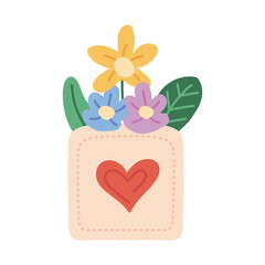 flowers in heart box
