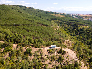 Fototapeta na wymiar Aerial view of town of Sandanski, Bulgaria