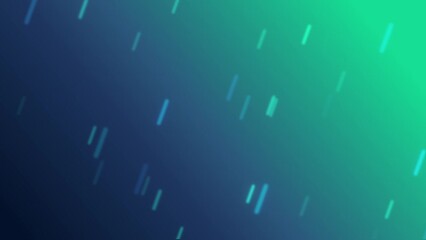 Rising up glowing laser lines on blurred background. Neon lights loopable animation for presentation design. Blue green gradient background. Concept of Northern lights. Electronic music playlist cover