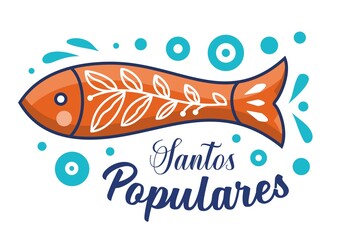 Santos Populares Event poster with sardines