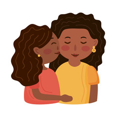 afro mother and daughter