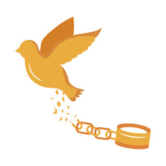 golden dove flying free