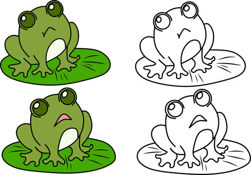 Frog for coloring book.Line art design for kids coloring page. Coloring page outline of cartoon frog.