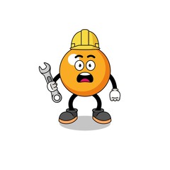 Character Illustration of ping pong ball with 404 error