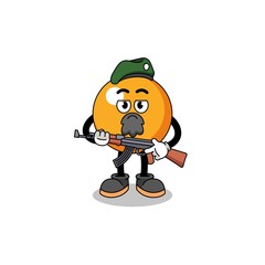 Character cartoon of ping pong ball as a special force