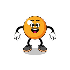 ping pong ball cartoon with surprised gesture