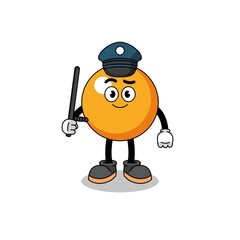 Cartoon Illustration of ping pong ball police
