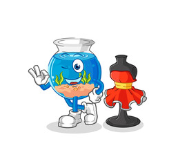 fish bowl fashion designer vector. cartoon character
