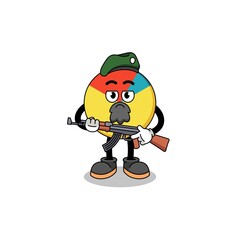 Character cartoon of chart as a special force