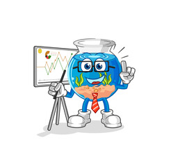 fish bowl marketing character. cartoon mascot vector
