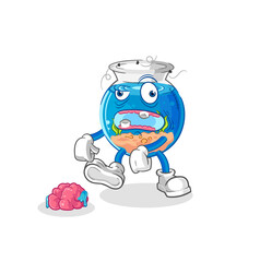 fish bowl zombie character.mascot vector