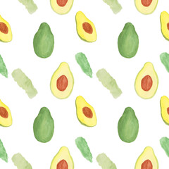 Avocado Watercolor Pattern 