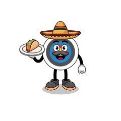Character cartoon of archery target as a mexican chef