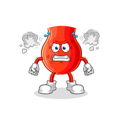 uvula very angry mascot. cartoon vector