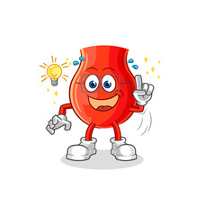 uvula got an idea cartoon. mascot vector