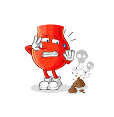 uvula with stinky waste illustration. character vector