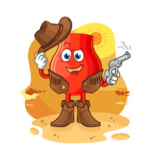 uvula cowboy with gun character vector