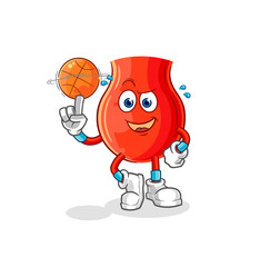 uvula playing basket ball mascot. cartoon vector