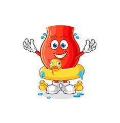 uvula with duck buoy cartoon. cartoon mascot vector