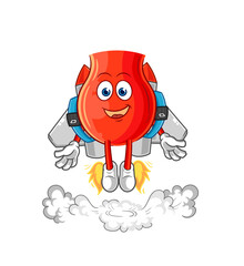 uvula with jetpack mascot. cartoon vector