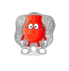 uvula thinking hard vector. cartoon character