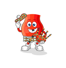 uvula scottish with bagpipes vector. cartoon character