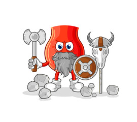 uvula viking with an ax illustration. character vector