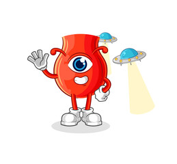 uvula alien cartoon mascot vector