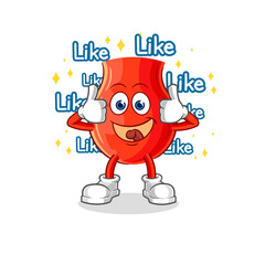 uvula give lots of likes. cartoon vector