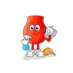 uvula cleaner vector. cartoon character