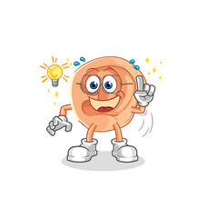 ear got an idea cartoon. mascot vector