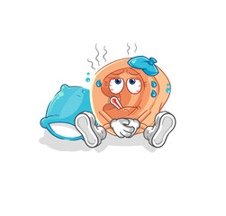 ear sick vector. cartoon character