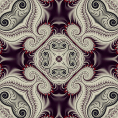 Square seamless fractal patterns. Beautiful bright background.