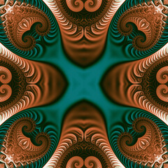 Square seamless fractal patterns. Beautiful bright background.