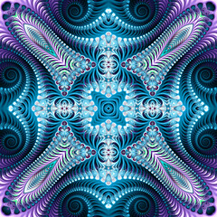 Square seamless fractal patterns. Beautiful bright background.