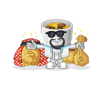 noodle cartoon character vector mascot