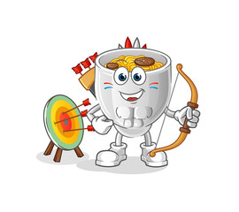 noodle bowl native american tribe. cartoon mascot vector