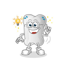 dog bone got an idea cartoon. mascot vector