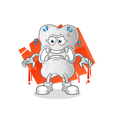 dog bone monster vector. cartoon character