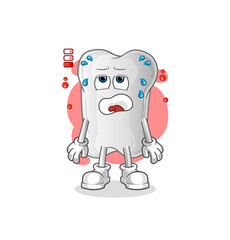dog bone low battery mascot. cartoon vector